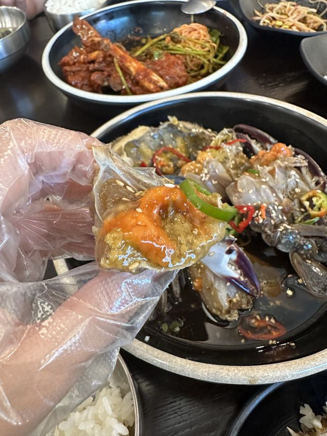 渡り蟹の名産地でカンジャンケジャン！くぅ