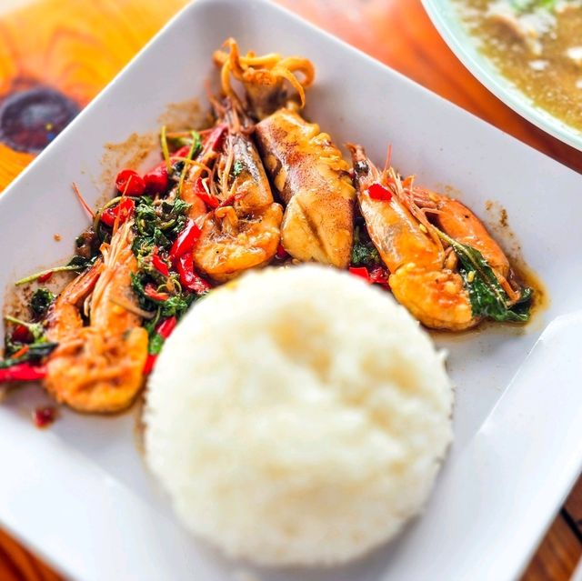 🦐🦑อาหารตามสั่งหลักสิบ แต่ได้วิวหลักล้าน‼️