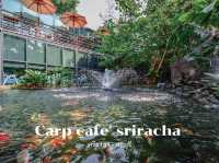คาเฟ่ในสวนญี่ปุ่นมีบ่อปลาคราฟ ชลบุรี