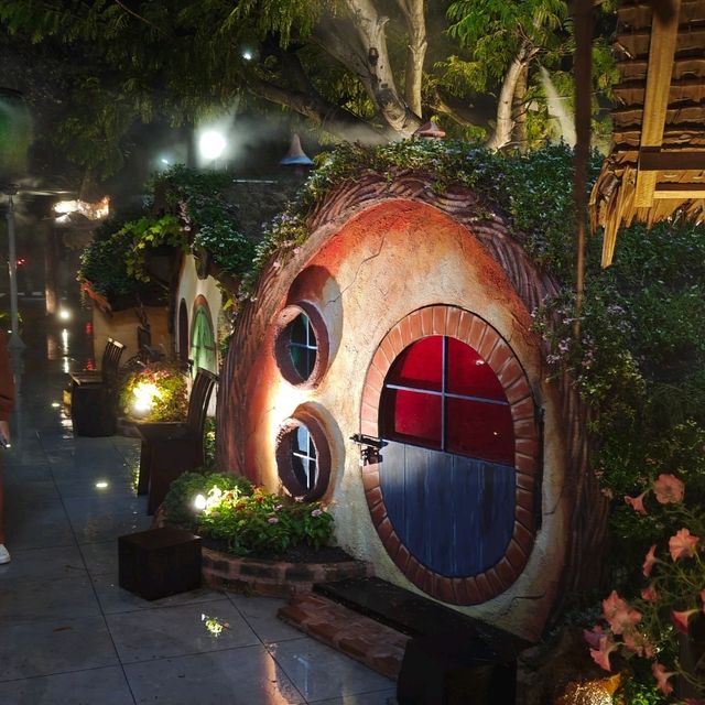 Cute Hobbit Cottages at Food Bayana