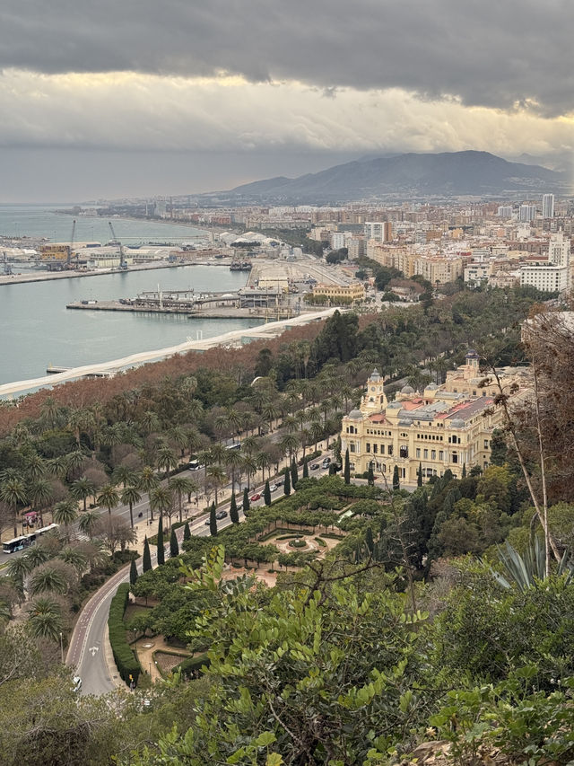 Overlooking Malaga city in the background of Alboran Sea