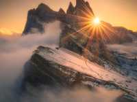 Enjoy the sunrise in the Dolomites!
