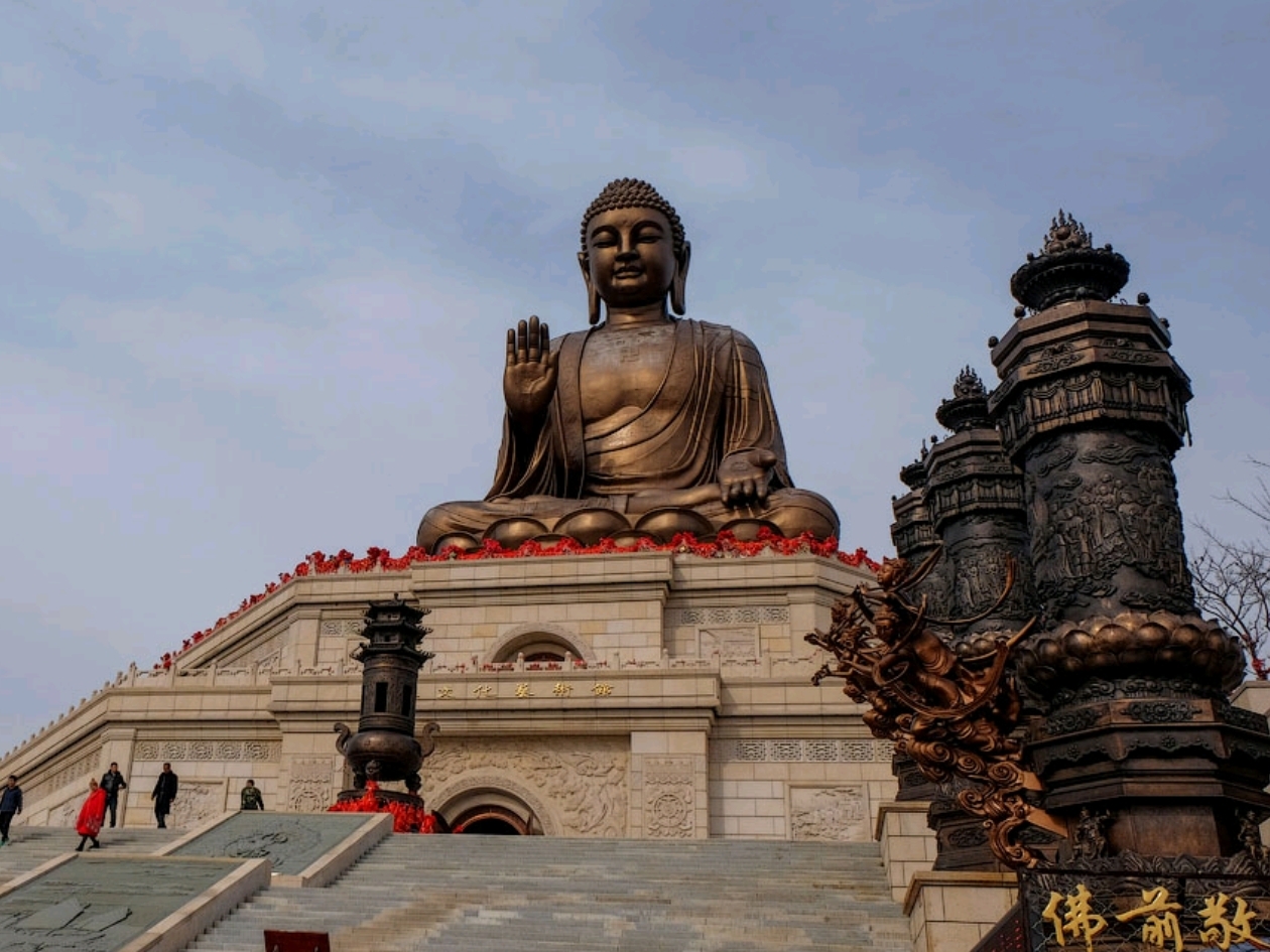 48-meter statue of the seated Buddha in Dunhua on Ludishan Mountain