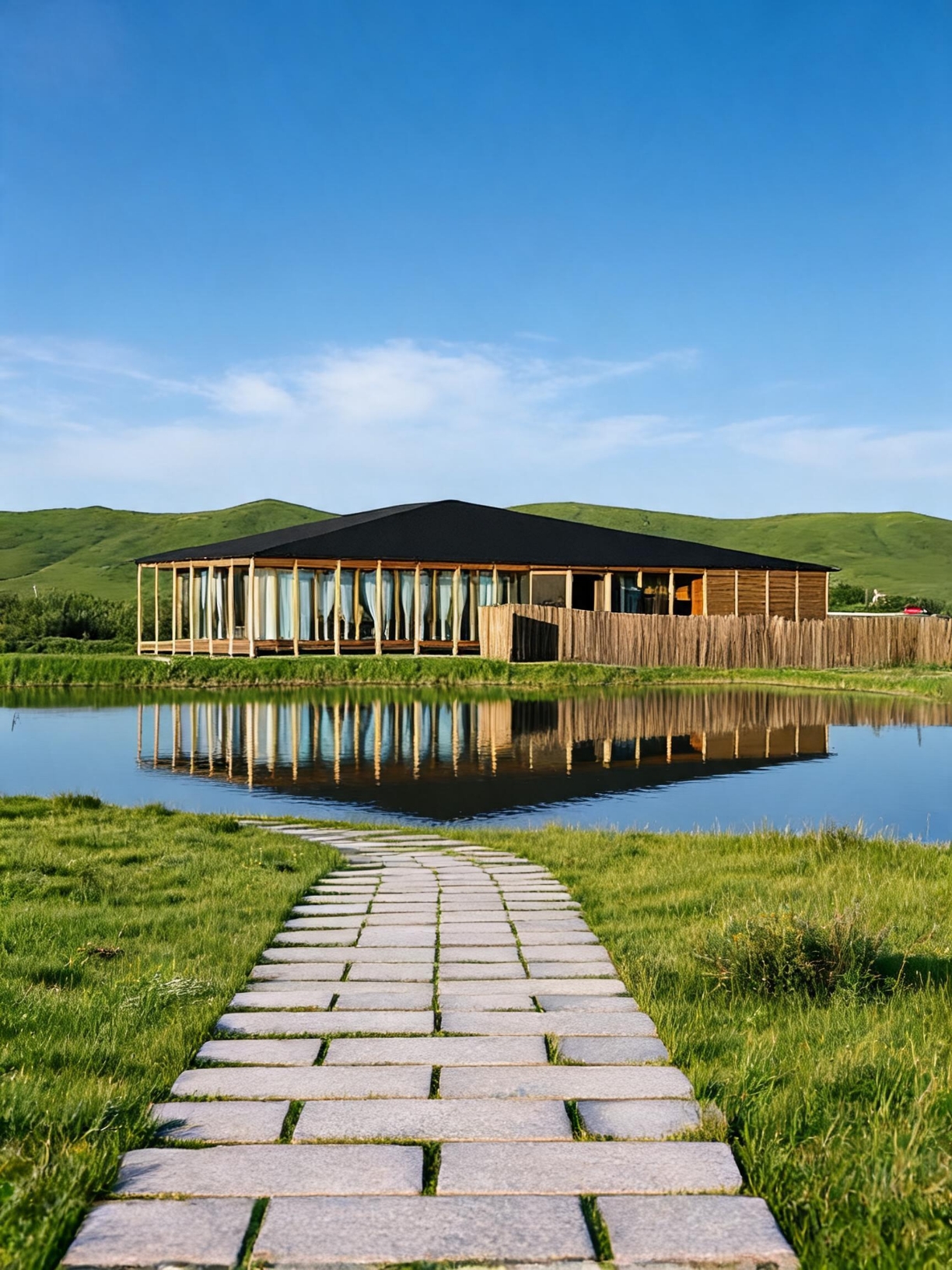 Sleep in a Tibetan-style pastoral cabin at the end of a sea of flowers in Hongyuan, and wake up to the entire grassland spread out before you