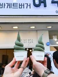 【韓国 / 麗水】麗水名物、緑の◯◯ソフトクリーム！