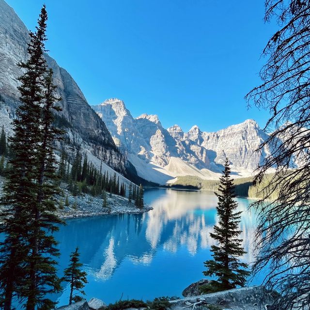 The magical Lake Moraine in Alberta Canada 