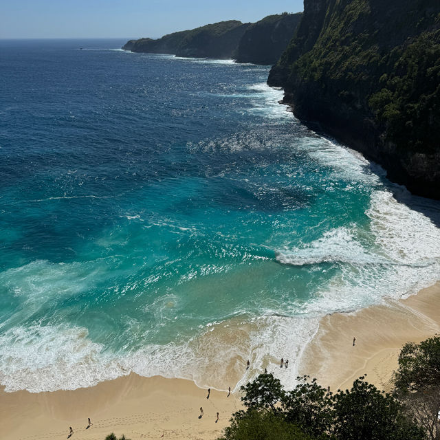 Hike down Kelingking Beach to enjoy this view 🇮🇩