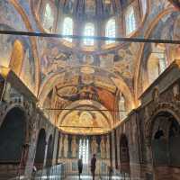 Looking at mosaics and frescoes in Kariye Mosque