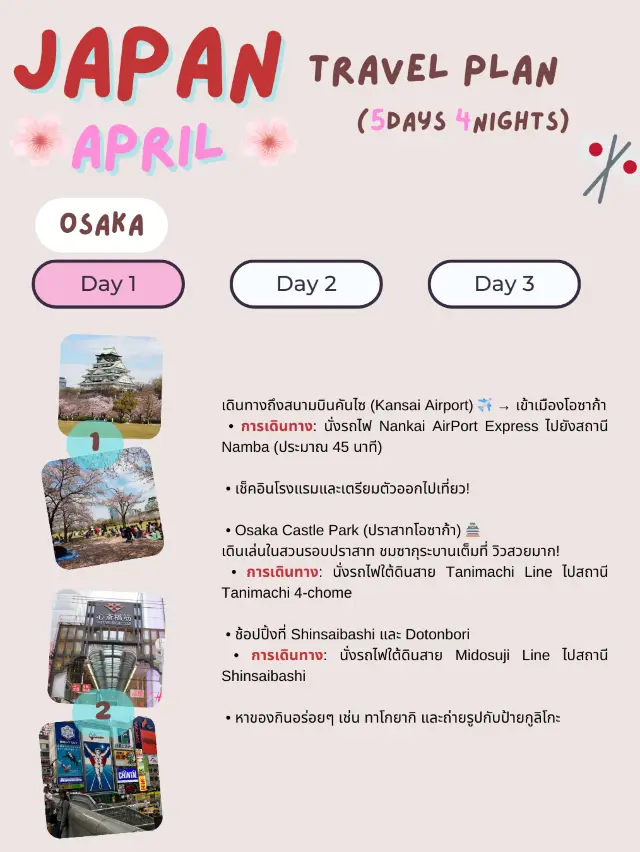 แพลนเที่ยวญี่ปุ่น 5 วัน 4 คืน ชมซากุระฟินๆ 🎌