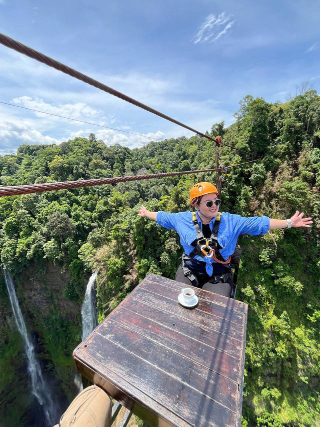 Zipline + Hanging Coffee at Tadfane Falls, Laos 