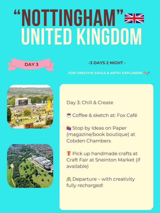 Nottingham itinerary 🩵