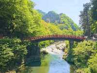 The vermillion Shinkyo Bridge, an icon of Nikko National Park