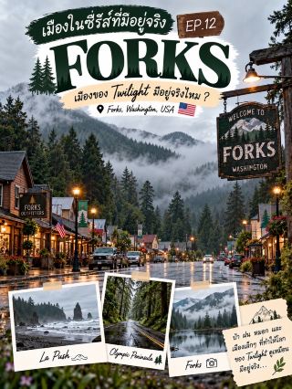Forks & Pacific Northwest 🇺🇸
『トワイライト』の街は実在する…でも、映画のすべてがフォークスで撮影されたわけではありません 🌲🌧️