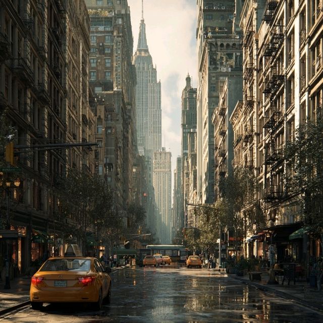 Concrete jungle vibes on a rainy NYC day 🚕🌧️