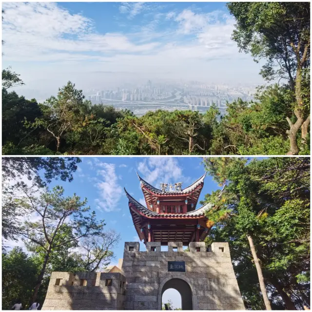 Ascending Gushan, the city of Banyan appears like a mirage over the sea