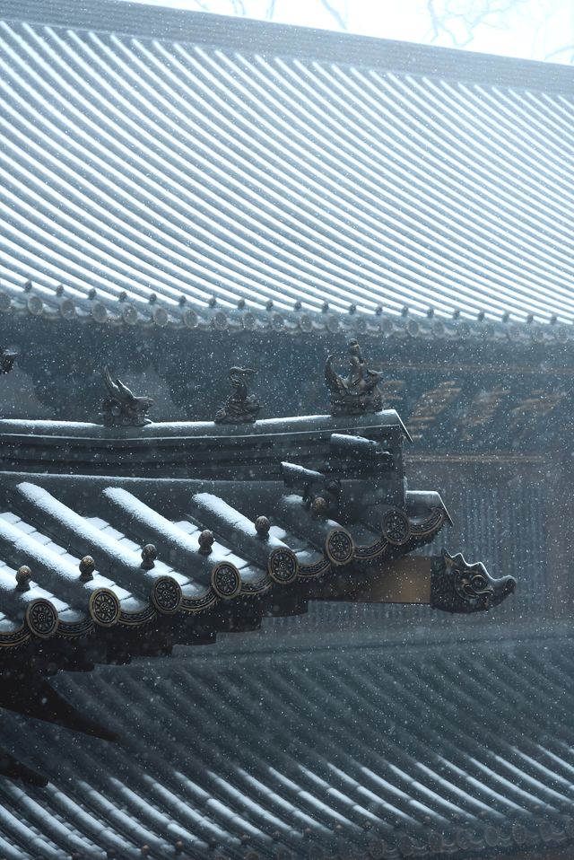 25年第一場春雪，下到了徑山寺