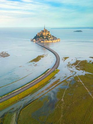 The Path of Devotion Between Tides - Mont-Saint-Michel