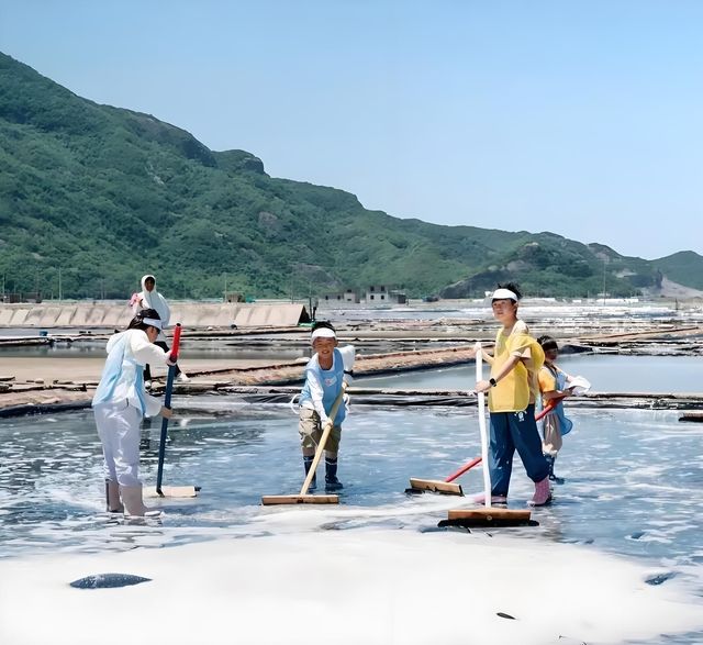 在岱山體驗古法曬鹽非遺技藝