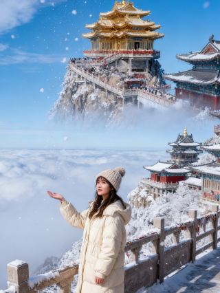 First snow has arrived, Laojun Mountain truly looks like a fairyland wrapped in clouds ⛰️
