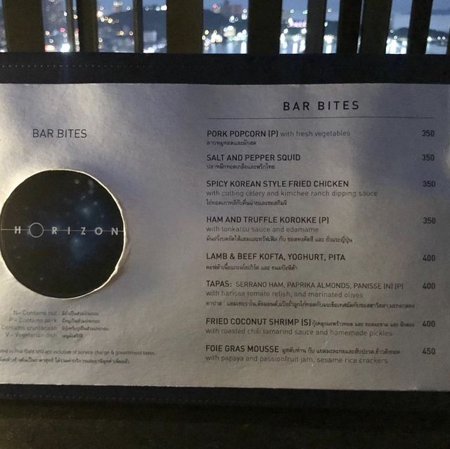 《タイ》Hilton34階にあるルーフトップバー🍸