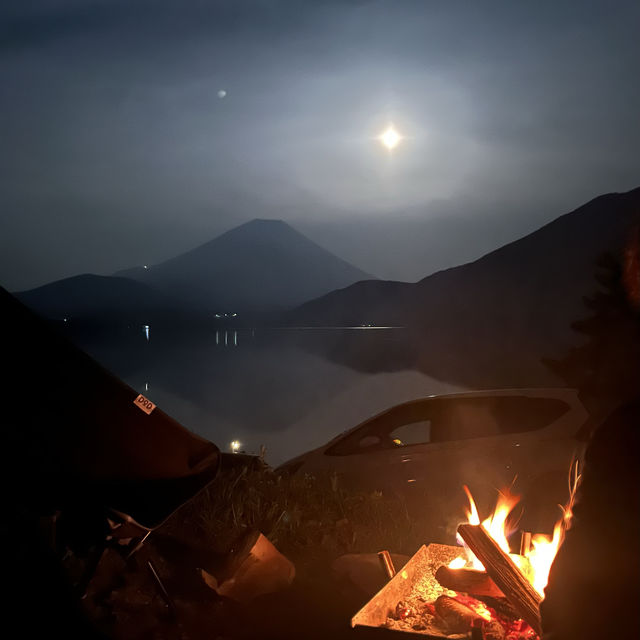 【本栖湖/浩庵キャンプ場】千円札の富士を見ながら🗻