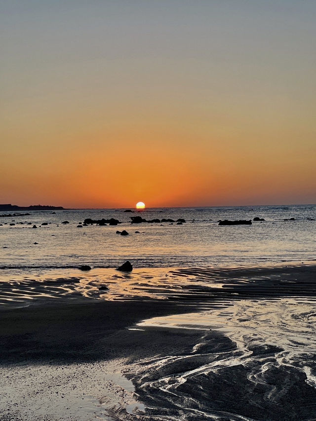 三芝踩海沙看夕陽