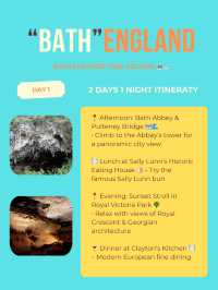 Bath itinerary 