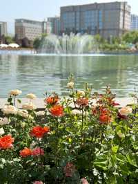 Spring Blooms at Flag Pole Park in Dushanbe