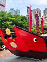 香港新地標！中山公園海濱長廊紅頭船風雨亭