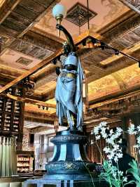 Heroic sculptures at ATLAS bar