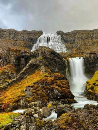 The Cascading Majesty of Dynjandi Falls in the Westfjords