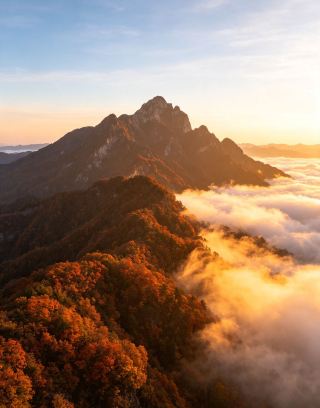 秋に染まる層林、光霧山5日間紅葉撮影秘境の旅