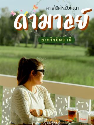 คาเฟ่เปิดใหม่ปัตตานี บรรยากาศทุ่งนาเขียวขจี🍃