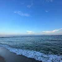 「長浜海灘夕陽，詩意自然鄉園夕照美景」