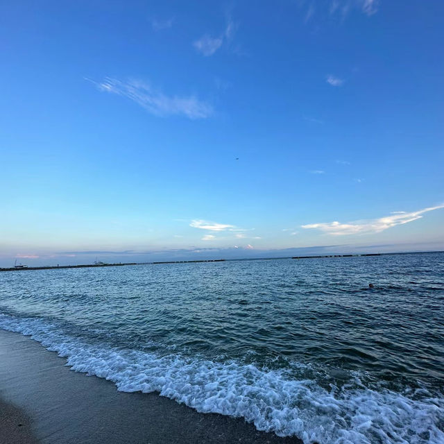 「長浜海灘夕陽，詩意自然鄉園夕照美景」