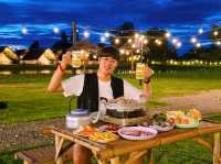 นอนเต็นท์ กินหมูกระทะ + บุฟเฟ่ต์มีฟอง ใกล้กรุงฯ