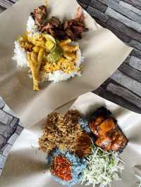 Famous spicy blue rice in Kuala Lipis