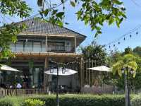 Cafe with scenic lake view 