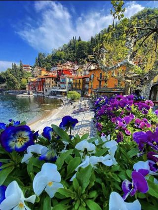 God scattered the snow of the Alps into the evening breeze of Lake Como.