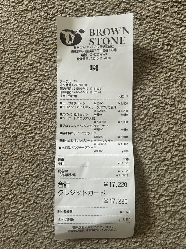 【東京・銀座】BROWNSTONE Tapas Bar GINZA