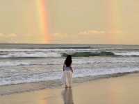 베트남 다낭 미케비치의 아름다운 일몰