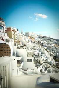 希臘聖托里尼・費拉小鎮｜午後到夜晚的藍白時光