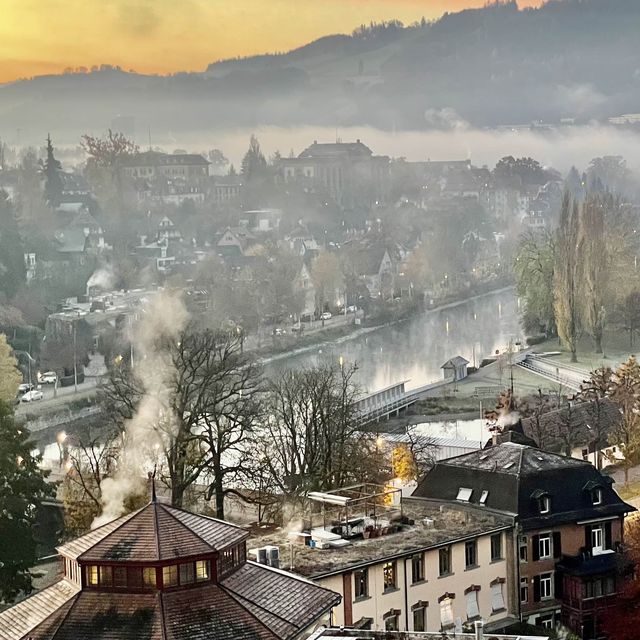 Berne's Sunset: History Illuminated Beauty