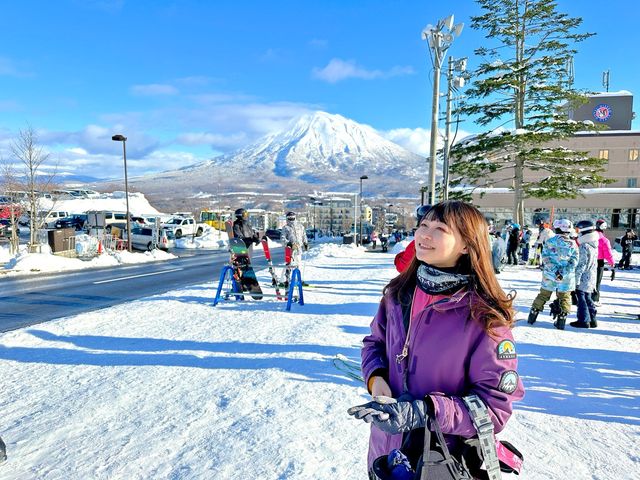 Snowboard 初體驗-租雪具篇(好好彩，好清楚睇到成個羊蹄山）