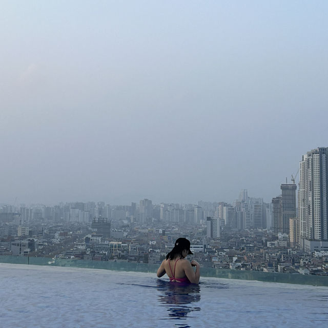 호텔 수성의 사계절 온천 인피니티풀에서 대구 시티 뷰 즐기기🫶🏻 🏊🌃