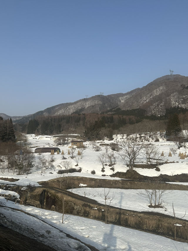Nice views in Ouchijuku with a little snow