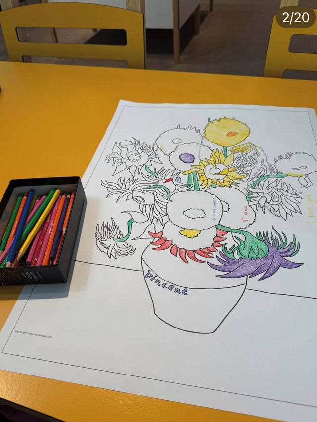 You can color sunflowers at Van Gogh Museum 