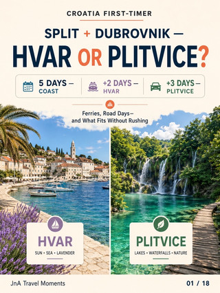 Croatia First-Timer Route Builder: Split + Dubrovnik—Add Hvar or Plitvice?