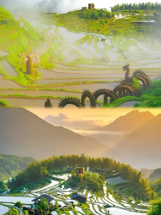 절강 운해 계단식 논에서 직접 신화급 아름다움 체험