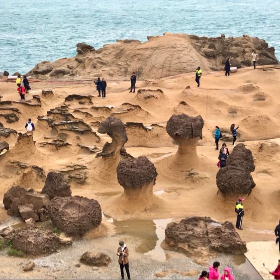 台湾のまるで宇宙のような奇岩の風景【野柳地質公園】